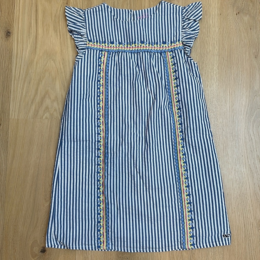 Vineyard Vines girls blue seersucker dress size 7